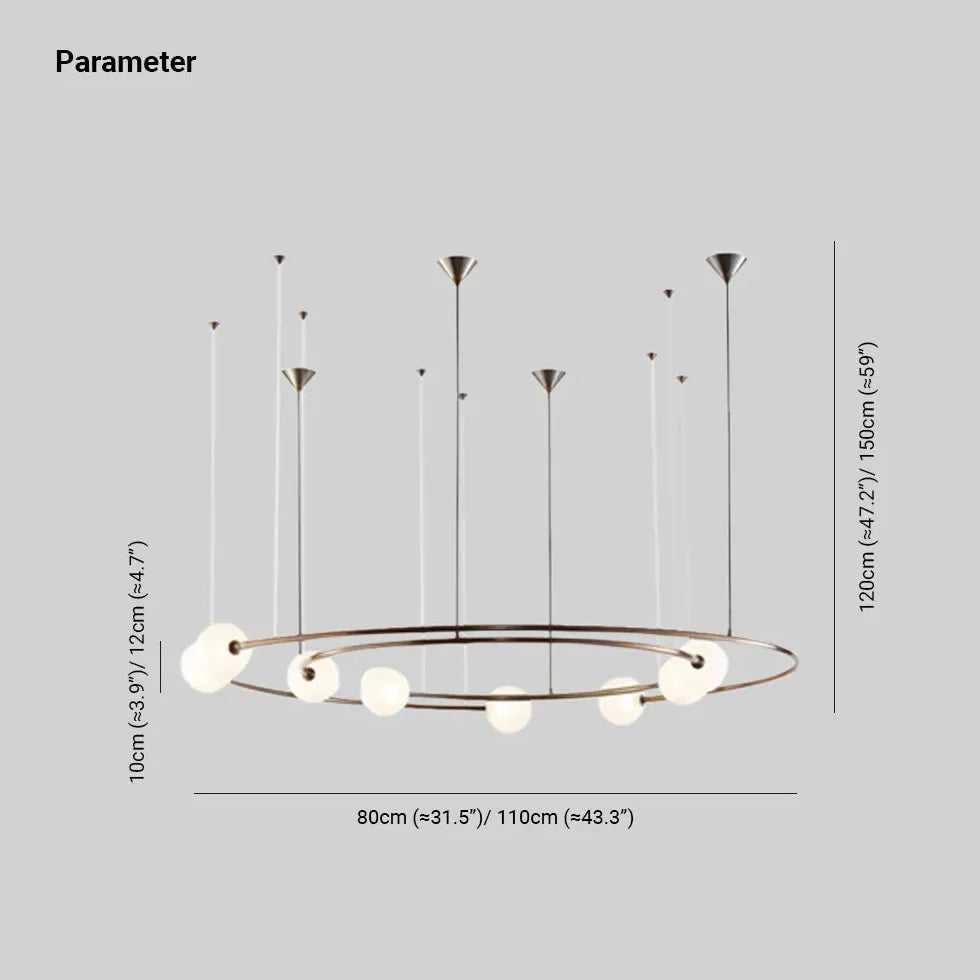 Hvid Imiteret Kosmisk Metalring Led Lysekrone