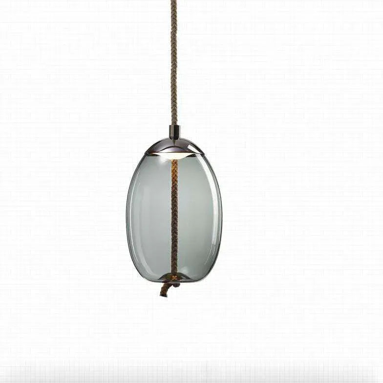 Enkel Oval Transparent Glas Lysekrone